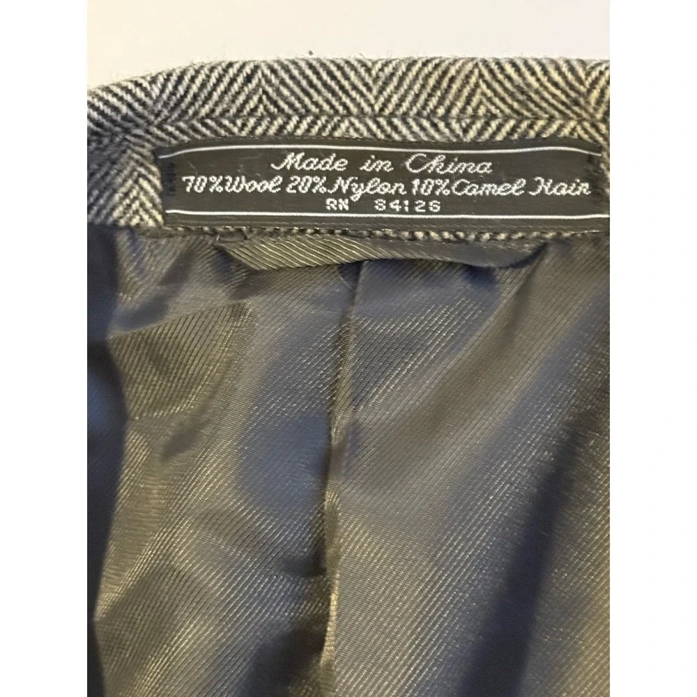 Bert Pulitzer‎ 46L Gray Herringbone Wool Blazer Sport Coat Mens Long